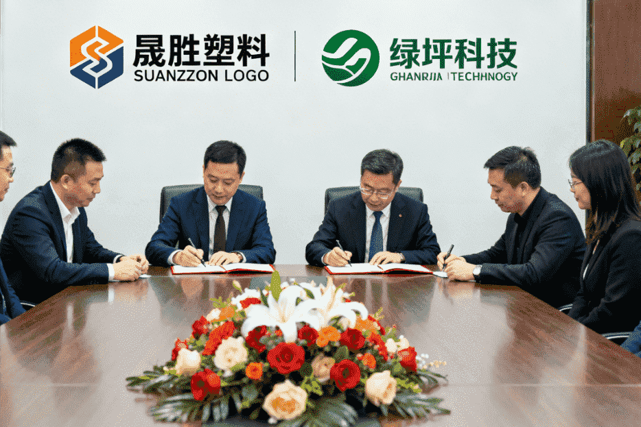 晟胜塑料携手国内头部人造草坪企业 共建 PCR 材料应用生态圈(图1)